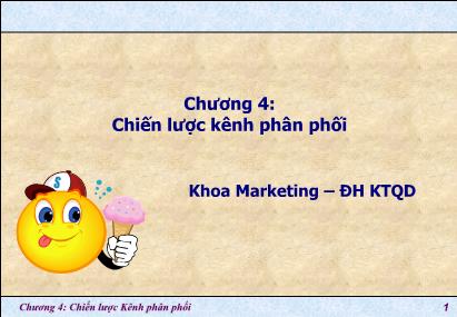 Quản trị kinh doanh - Chương 4: Chiến lược kênh phân phối