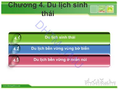 Quản trị kinh doanh - Chương 4: Du lịch sinh thái