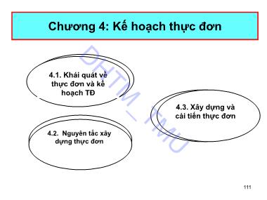 Quản trị kinh doanh - Chương 4: Kế hoạch thực đơn