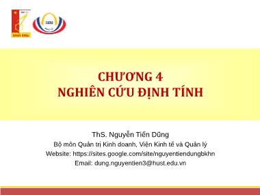 Quản trị kinh doanh - Chương 4: Nghiên cứu định tính