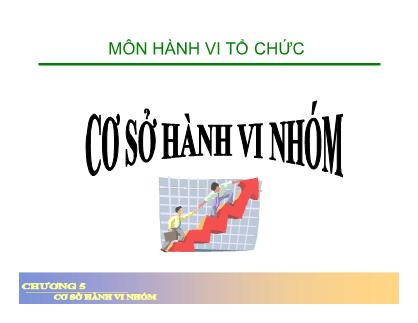 Quản trị kinh doanh - Chương 5: Cơ sở hành vi nhóm