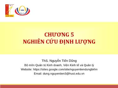 Quản trị kinh doanh - Chương 5: Nghiên cứu định lượng