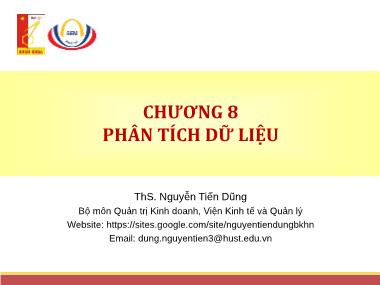 Quản trị kinh doanh - Chương 8: Phân tích dữ liệu