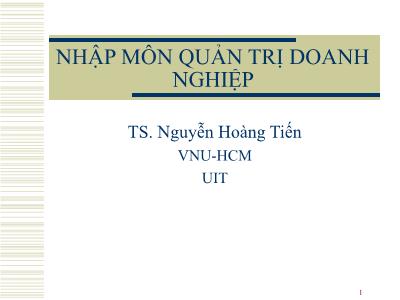 Quản trị kinh doanh - Nhập môn quản trị doanh nghiệp