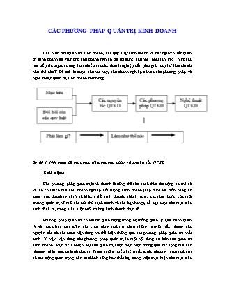 Quản trị kinh doanh - Phần: Các phương pháp quản trị kinh doanh