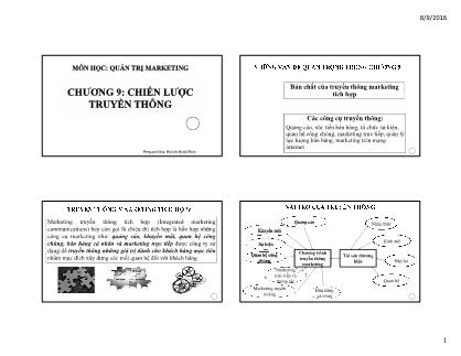 Quản trị Marketing - Chương 9: Chiến lược truyền thông