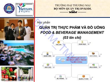 Quản trị thực phẩm và đồ uống food & beverage management