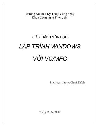 Tài liệu Lập trình windows với VC / MFC