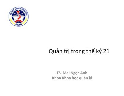 Tài liệu Quản trị trong thế kỷ 21