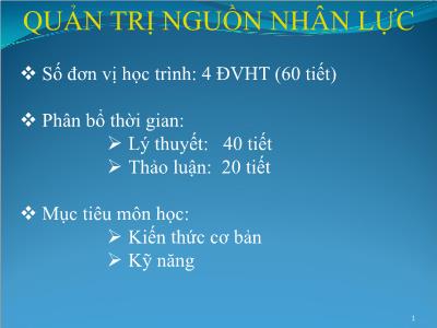 Tài liệu về Quản trị nguồn nhân lực (tt)