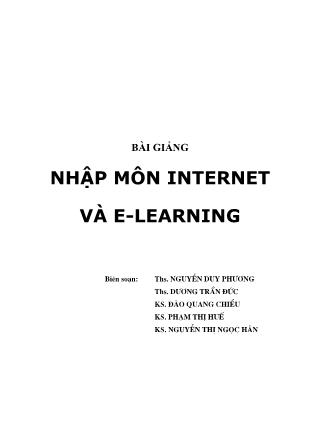 Bài giảng nhập môn Internet và E - Learning