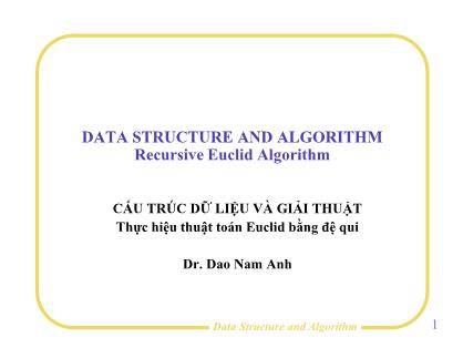 Cấu trúc dữ liệu và giải thuật - Thực hiệu thuật toán Euclid bằng đệ qui