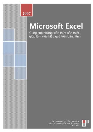 Giáo trình môn Microsoft Excel 2007