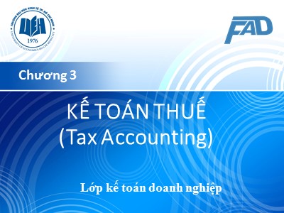 Kế toán tài chính II - Chương 3: Kế toán thuế