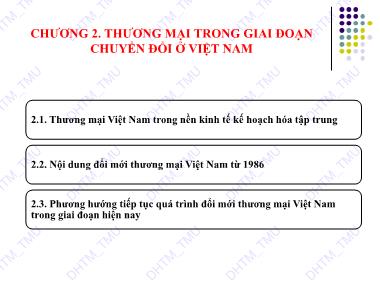 Kinh tế thương mại Việt Nam - Chương 2: Thương mại trong giai đoạn chuyển đổi ở Việt Nam