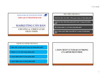 Marketing căn bản - Chương 8: Chiến lược phân phối