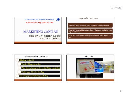Marketing căn bản - Chương 9: Chiến lược truyền thông