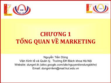 Marketing cơ bản - Chương 1: Tổng quan về marketing