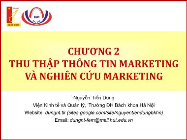 Marketing cơ bản - Chương 2: Thu thập thông tin marketing và nghiên cứu marketing
