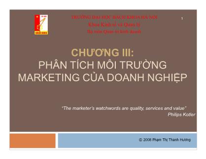 Quản trị kinh doanh - Chương III: Phân tích môi trường marketing của doanh nghiệp