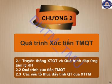 Thương mại quốc tế - Chương 2: Quá trình xúc tiến TMQT