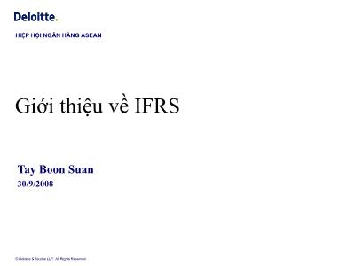 Bài giảng Giới thiệu về IFRS