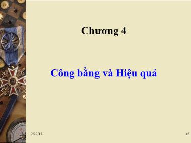 Bài giảng Kinh tế công cộng - Chương 4: Công bằng và hiệu quả