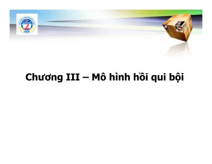 Bài giảng Kinh tế lượng - Chương III: Mô hình hồi qui bội