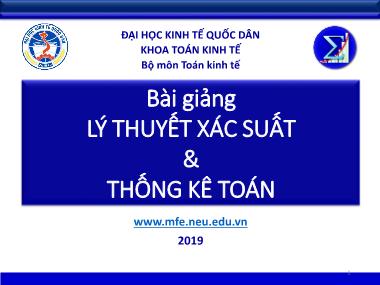 Bài giảng Lý thuyết xác suất & thống kê toán