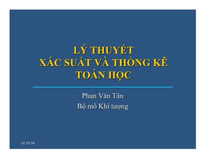 Bài giảng Lý thuyết xác suất và thống kê toán học - Chương 3: Đại lượng ngẫu nhiên và hàm phân bố