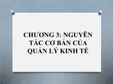 Bài giảng Nguyên lý quản lý kinh tế - Chương 3: Nguyên tắc cơ bản của quản lý kinh tế