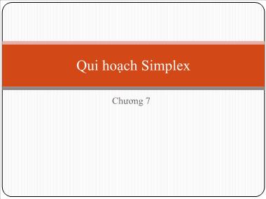 Bài giảng Quy hoạch thực nghiệm - Chương 7: Qui hoạch Simplex