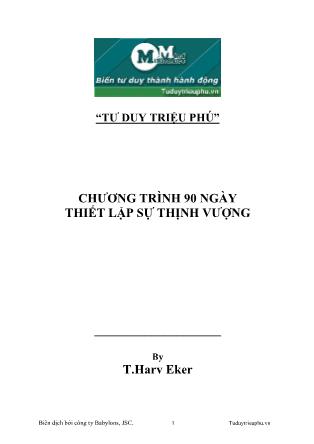 Chương trình 90 ngày thiết lập sự thịnh vượng - Phần 1