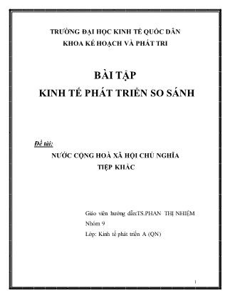 Đề tài Nước cộng hoà xã hội chủ nghĩa Tiệp Khắc