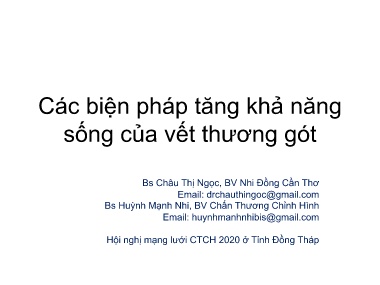 Bài giảng Các biện pháp tăng khả năng sống của vết thương gót