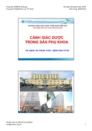 Bài giảng Cảnh giác dược trong sản phụ khoa