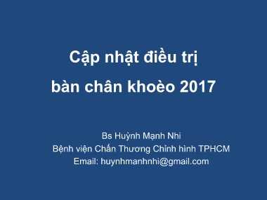 Bài giảng Cập nhật điều trị bàn chân khoèo 2017
