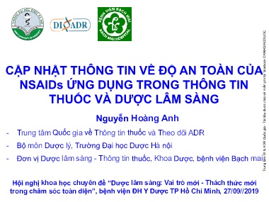 Bài giảng Cập nhật thông tin về độ an toàn của nsaids ứng dụng trong thông tin thuốc và dược lâm sàng