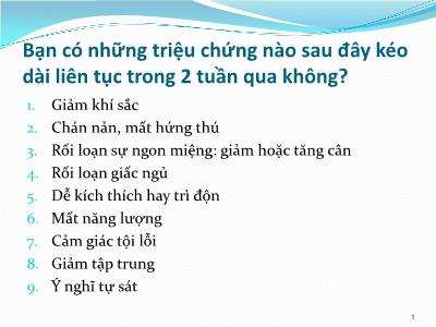 Bài giảng Chăm sóc sức khỏe tâm thần cộng đồng