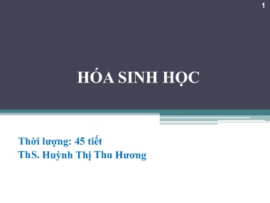 Bài giảng Hóa sinh học