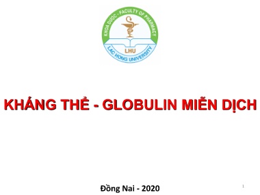 Bài giảng Kháng thể - Globulin miễn dịch