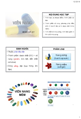 Bài giảng môn Bào chế - Viên nang