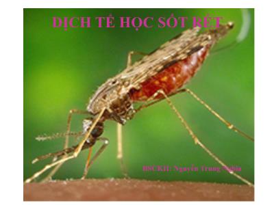Bài giảng môn Dịch tễ học - Bệnh sốt rét - Nguyễn Trung Nghĩa