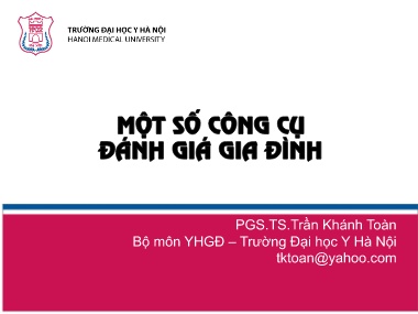 Bài giảng Một số công cụ đánh giá gia đình