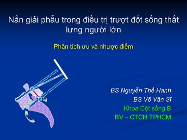 Bài giảng Nắn giải phẫu trong điều trị trượt đốt sống thắt lưng người lớn