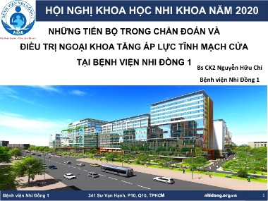 Bài giảng Những tiến bộ trong chẩn đoán và điều trị ngoại khoa tăng áp lực tĩnh mạch cửa tại Bệnh viện Nhi Đồng 1