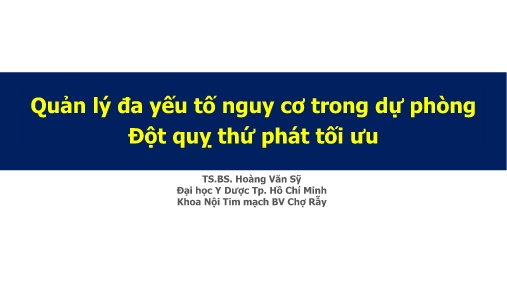 Bài giảng Quản lý đa yếu tố nguy cơ trong dự phòng Đột quỵ thứ phát tối ưu