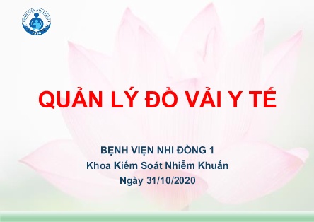 Bài giảng Quản lý đồ vải y tế