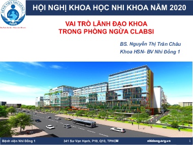 Bài giảng Vai trò lãnh đạo khoa trong phòng ngừa CLABSI
