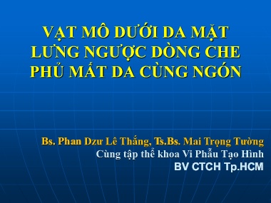 Bài giảng Vạt mô dưới da mặt lưng ngược dòng che phủ mất da cùng ngón